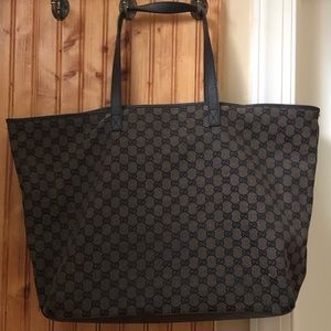 Authentic Gucci Canvas Tote-Large
